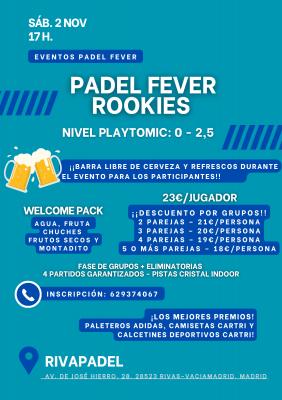 poster del torneo P.F ROOKIES  (0 - 2,5 PLAYTOMIC) -  ¡BARRA LIBRE DE CERVEZA!