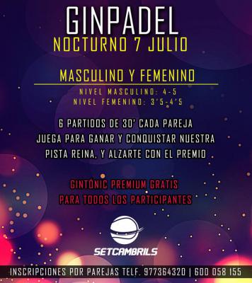 poster del torneo GINPADEL NOCTURNO