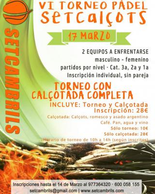 poster del torneo VI TORNEO PÁDEL SETCALÇOTS