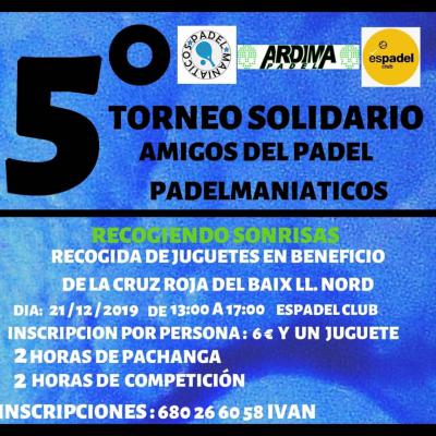 poster del torneo 5º TORNEO SOLIDARIO AMIGOS DEL PADEL - RECOGIENDO SONRISAS