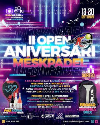 poster del torneo II OPEN ANIVERSARI MESKPADEL