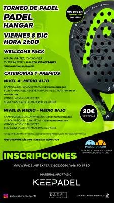 poster del torneo TORNEO KEEPADEL VIERNES 8 DICIEMBRE & HANGAR DEL PÁDEL