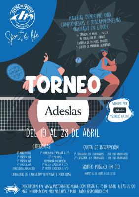 poster torneo TORNEO DE PÁDEL ADESLAS