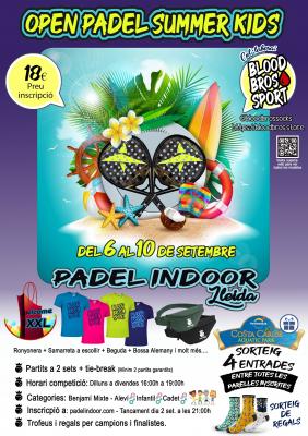 poster del torneo 1A EDICIÓ OPEN PADEL SUMMER KIDS BY BLOOD BROS SOCKS