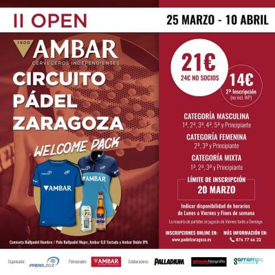 poster del torneo II OPEN AMBAR - CIRCUITO PADEL ZARAGOZA