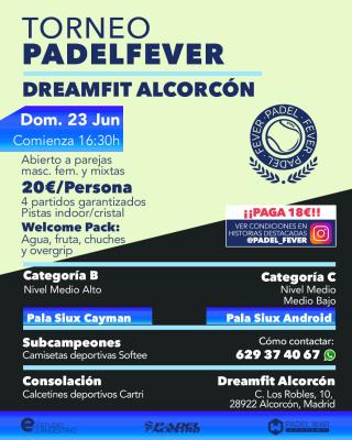 poster del torneo TORNEO PADEL FEVER - ABIERTO A PAREJAS MASC, FEM Y MIXTAS