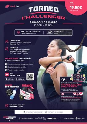 poster del torneo TORNEO CHALLENGER BALDIRI ALEU PADEL BY BREAK TOUR