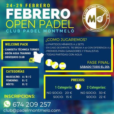 poster torneo OPEN DE PADEL