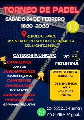 poster del torneo TORNEO DE PADEL BOADILLA