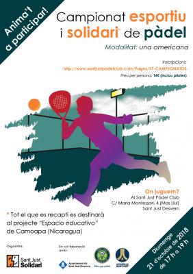 poster del torneo CAMPIONAT ESPORTIU i SOLIDARI de PÀDEL