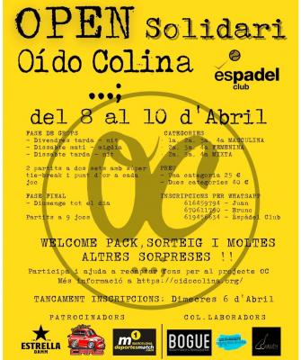 poster del torneo OPEN SOLIDARI OÍDO COLINA