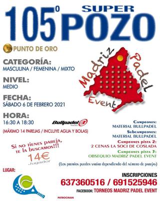 poster del torneo 105º SUPER POZO