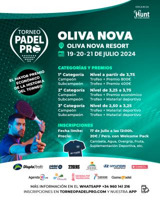 poster del torneo TORNEO OLIVA NOVA PADEL PRO