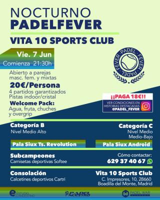 poster del torneo NOCTURNO PADEL FEVER - ABIERTO A PAREJAS MASC, FEM Y MIXTAS