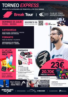 poster del torneo TORNEO 02 CIRCUITO CLUB DE TENIS ANDRÉS GIMENO BY BREAK TOUR