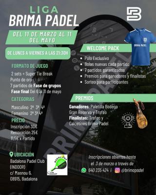 poster del torneo LIGA BRIMA PADEL