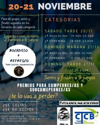 poster del torneo TORNEO DE PADEL