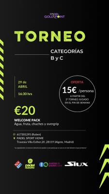 poster del torneo TORNEO PADELGOLDPOINT