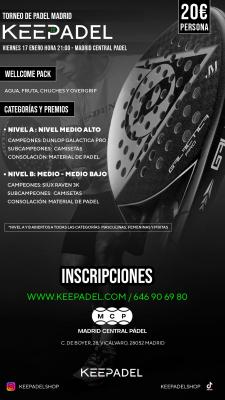 poster del torneo TORNEO NOCTURNO KEEPADEL & MADRID CENTRAL PADEL