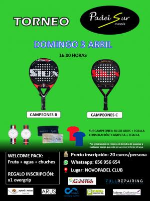 poster del torneo TORNEO PADELSUREVENTS