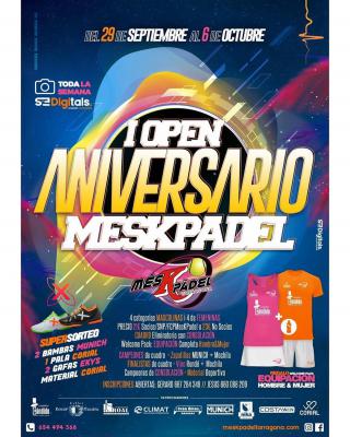 poster del torneo I OPEN ANIVERSARIO MESKPADEL