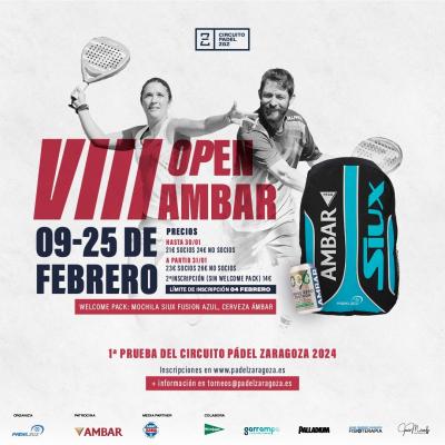 poster del torneo VIII OPEN ÁMBAR DEL CIRCUITO PÁDEL ZARAGOZA 2024