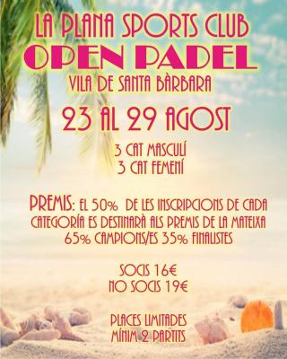 poster torneo OPEN PADEL VILA DE SANTA BÀRBARA