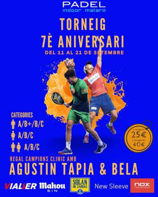 poster del torneo TORNEIG 7è ANIVERSARI PADEL INDOOR MATARÓ