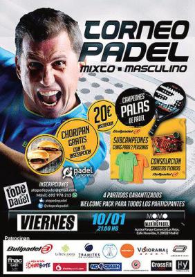 poster del torneo TORNEO DE PADEL MIXTO - MASCULINO