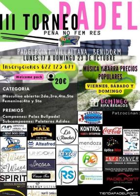 poster del torneo III TORNEO PEÑA NO FEM RES