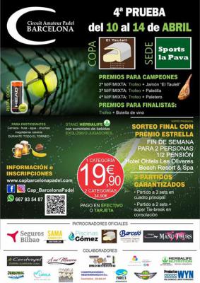 poster del torneo CIRCUIT AMATEUR PADEL BARCELONA 4ª PRUEBA