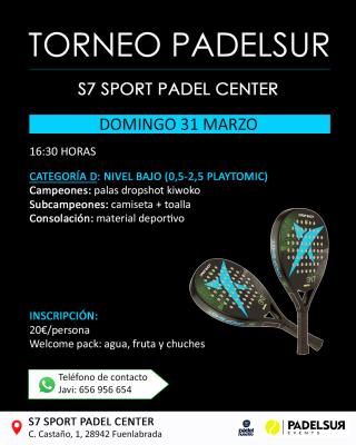 poster del torneo TORNEO PADELSUR CATEGORIA D: NIVEL BAJO