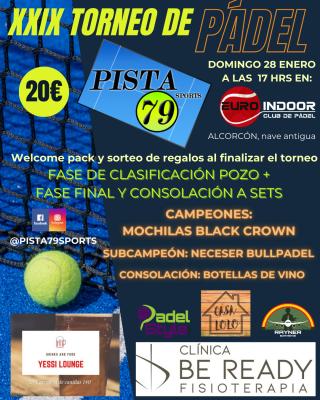 poster del torneo XXIX TORNEO PADEL P79 EUROINDOOR ALCORCON