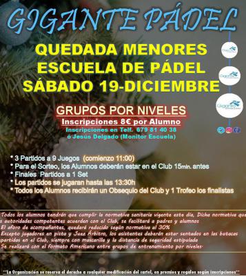 poster del torneo QUEDADA MENORES ESCUELA DE PADEL