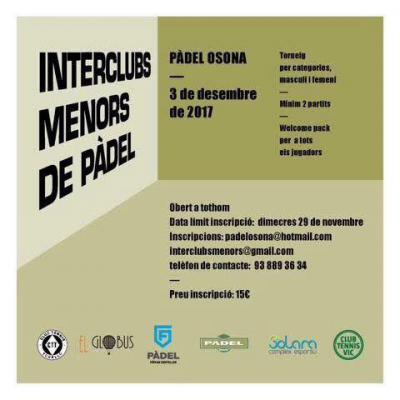 poster torneo INTERCLUB MENORS