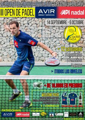 poster del torneo III OPEN DE PADEL API NADAL