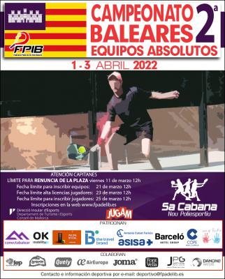 poster del torneo CAMPEONATO DE BALEARES POR EQUIPOS DE 2ª