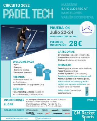 poster del torneo 4A PRUEBA CIRCUITO 2022 PADEL TECH