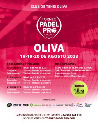 poster del torneo II TORNEO OLIVA PADEL PRO