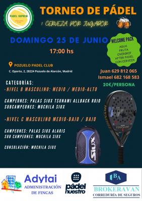 poster del torneo TORNEO PADEL SUPREM 25-06