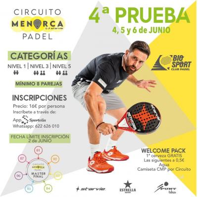 poster del torneo 4ª PRUEBA CIRCUITO MENORCA PADEL BY STARVIE