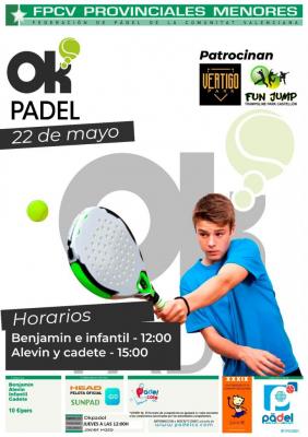 poster del torneo PROVINCIAL DE MENORES OKPADEL