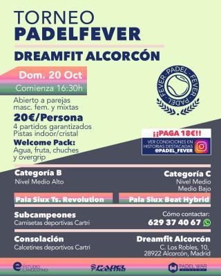 poster del torneo TORNEO PADEL FEVER - ABIERTO A PAREJAS MASC, FEM Y MIXTAS