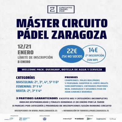 poster del torneo MÁSTER CIRCUITO PÁDEL ZARAGOZA 2023