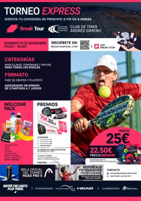 poster del torneo TORNEO 07 CLUB DE TENIS ANDRÉS GIMENO BY BREAK TOUR