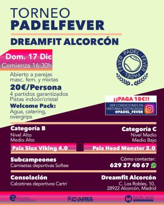 poster del torneo TORNEO PADEL FEVER - ABIERTO A PAREJAS MASC, FEM Y MIXTAS