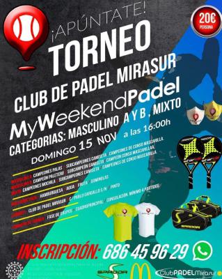 poster del torneo TORNEO MY WEEKEND PADEL