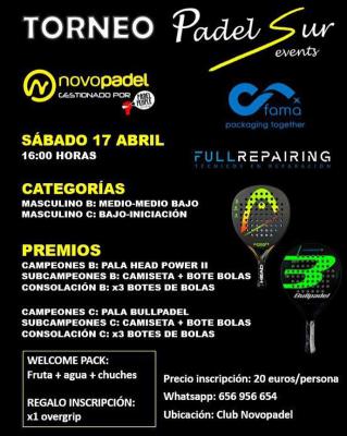 poster del torneo TORNEO PADEL SUR EVENTS