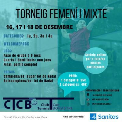 poster del torneo TORNEIG CTCB FEMENÍ I MIXTE