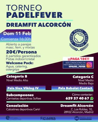 poster del torneo TORNEO PADEL FEVER - ABIERTO A PAREJAS MASC, FEM Y MIXTAS